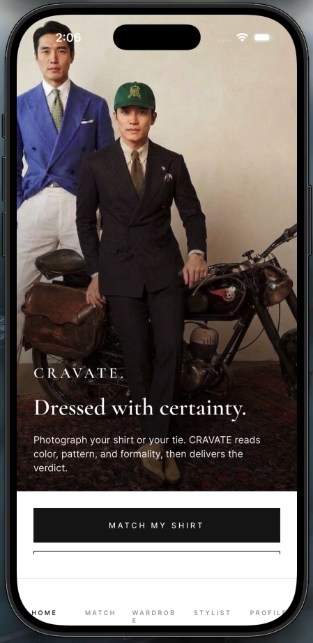 CRAVATE stylist screen